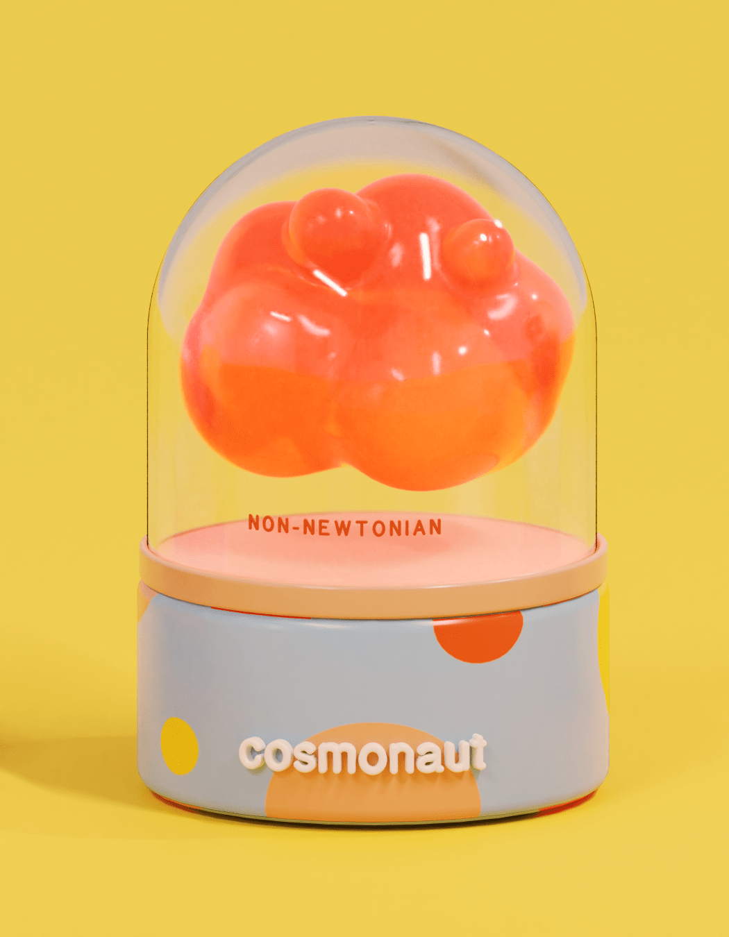 a gummy lumpy blob floats in its packaging